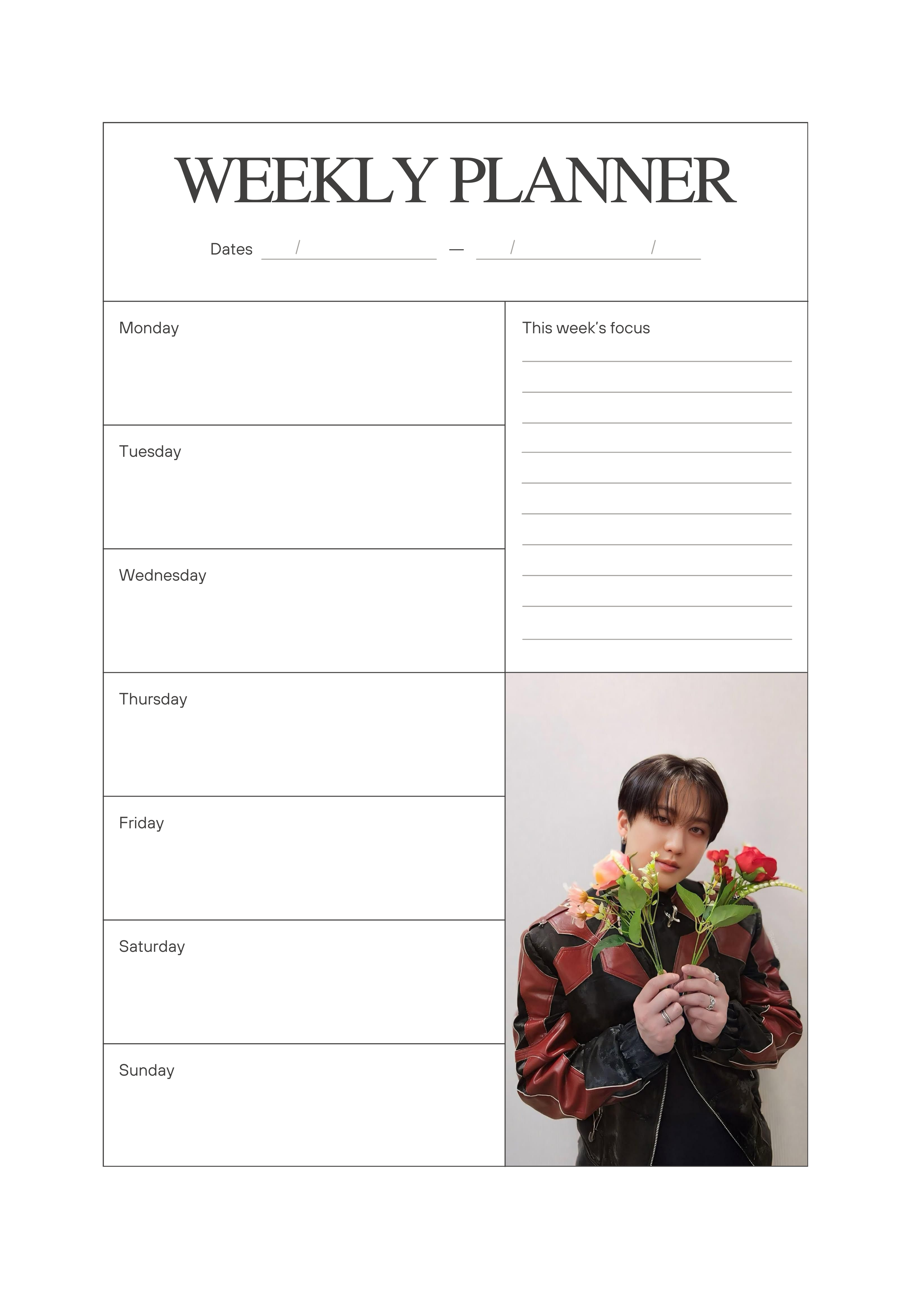 SKZ OT8 6x8 Weekly Planner