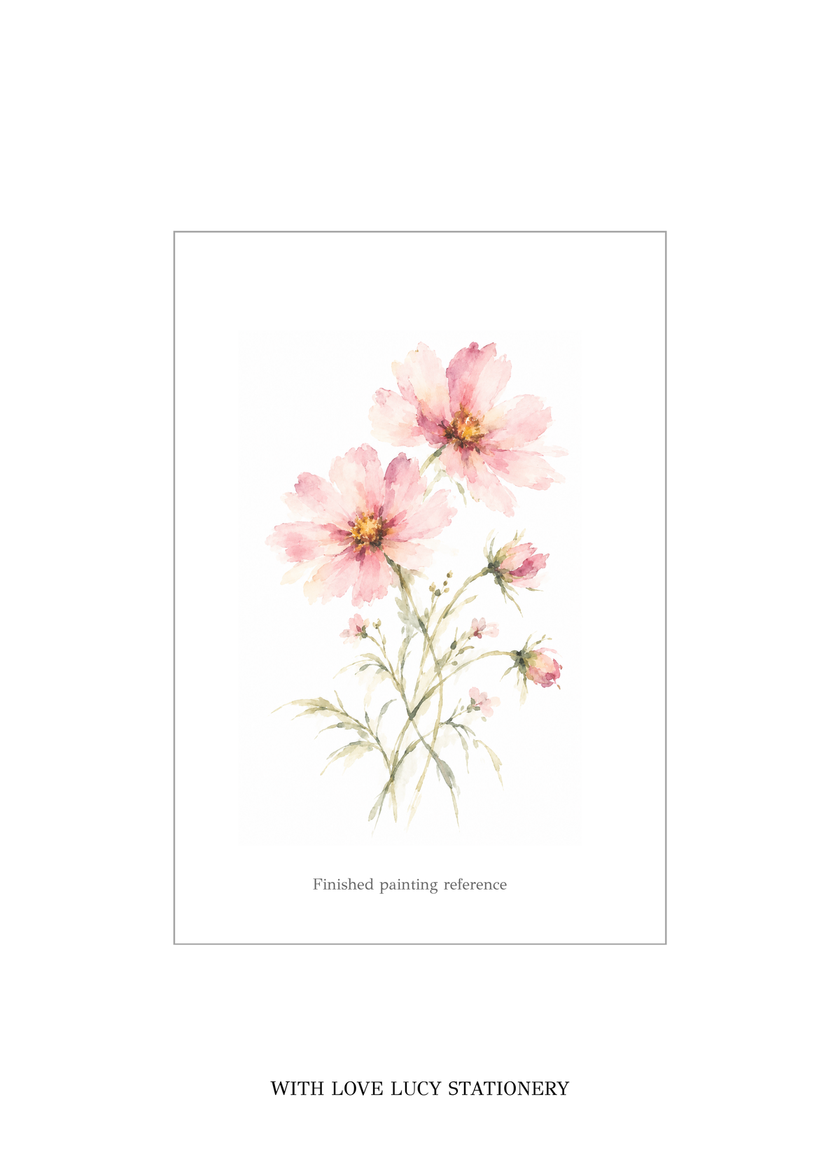 pink flower water color painted photo