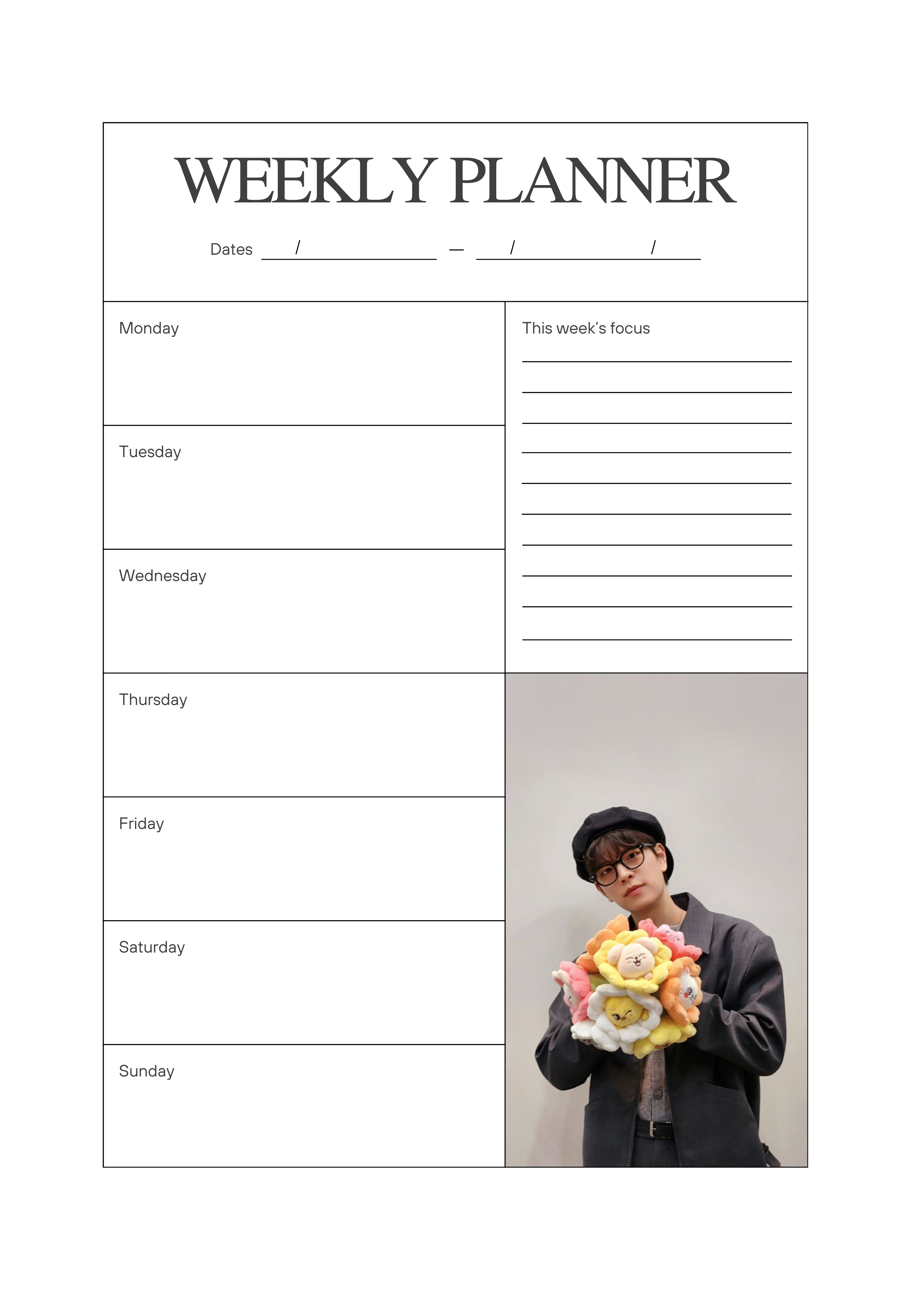 SKZ OT8 6x8 Weekly Planner
