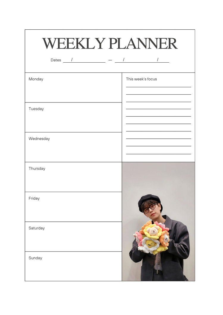 SKZ OT8 6x8 Weekly Planner