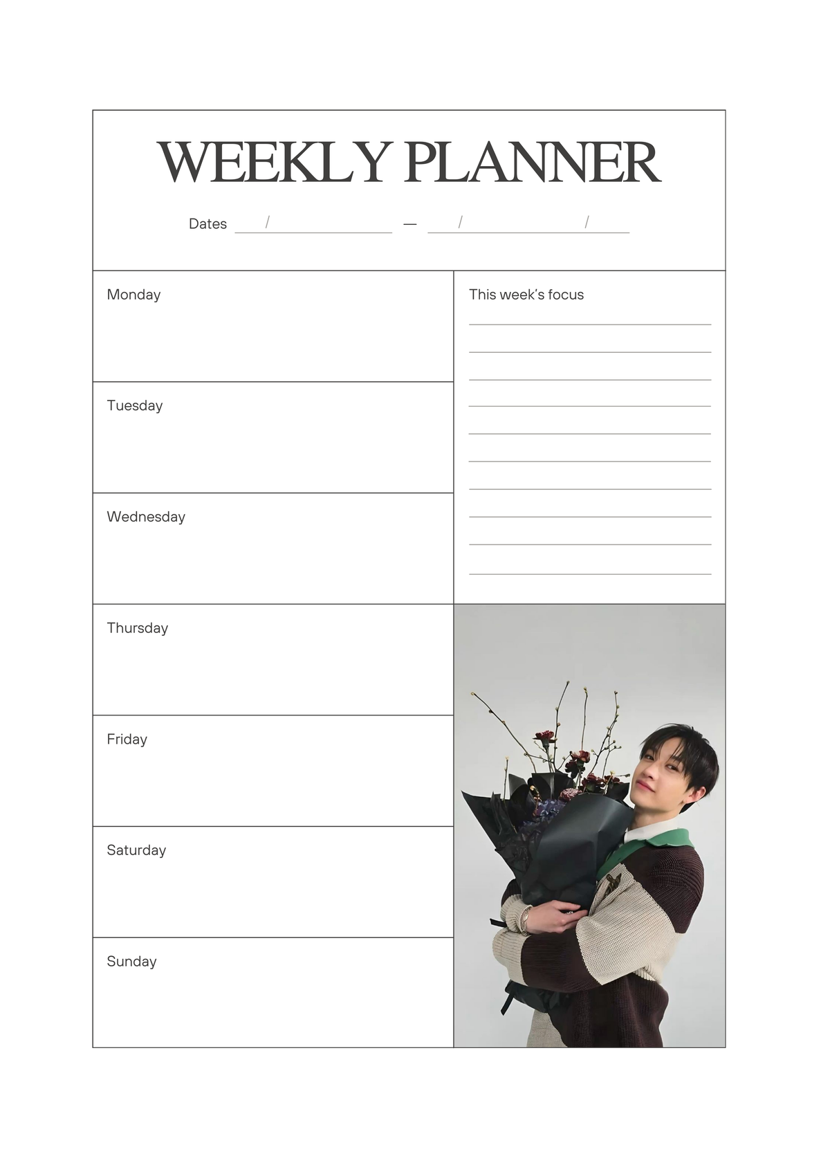 SKZ OT8 6x8 Weekly Planner
