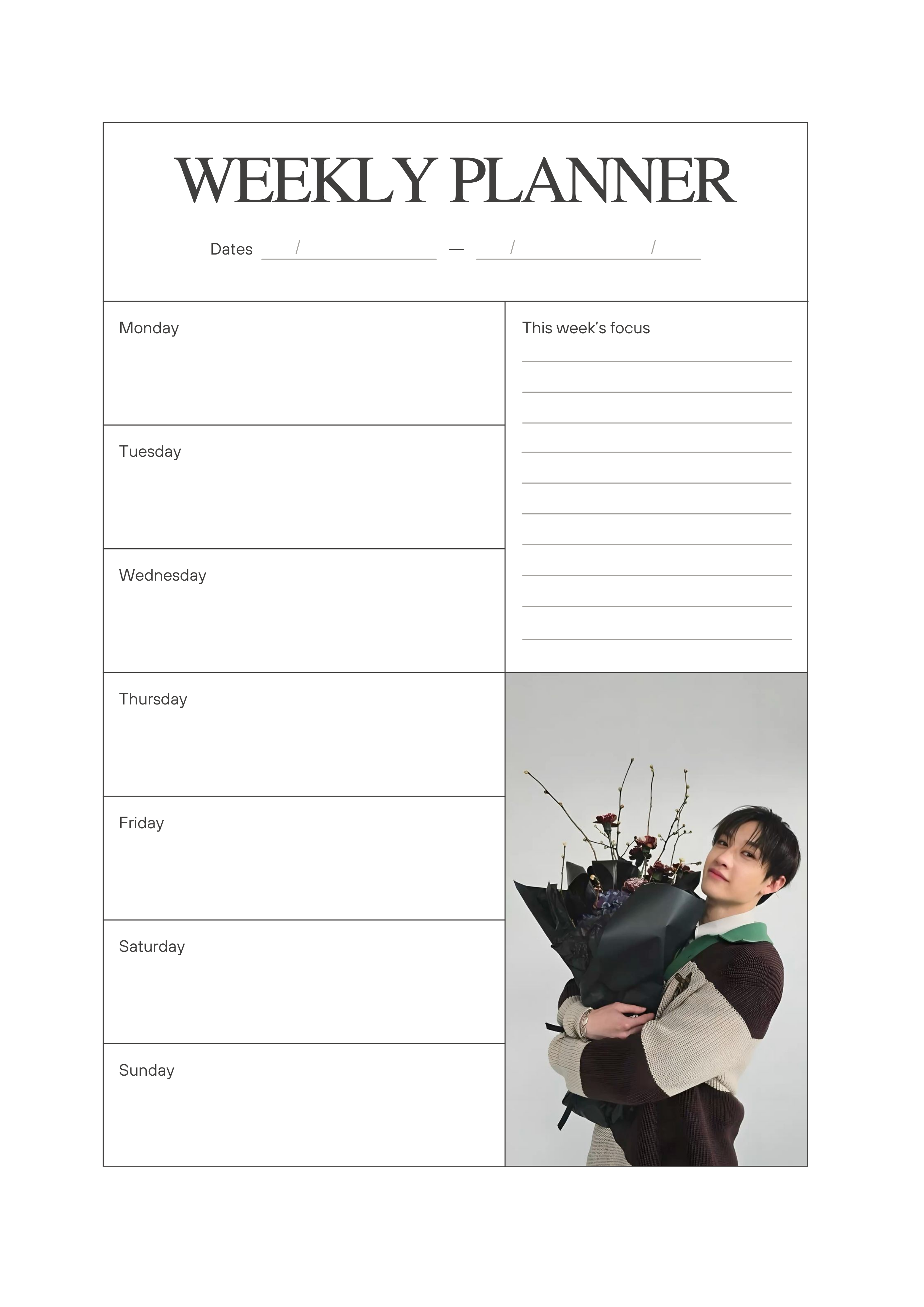 Ot8 6x8 Weekly Planner