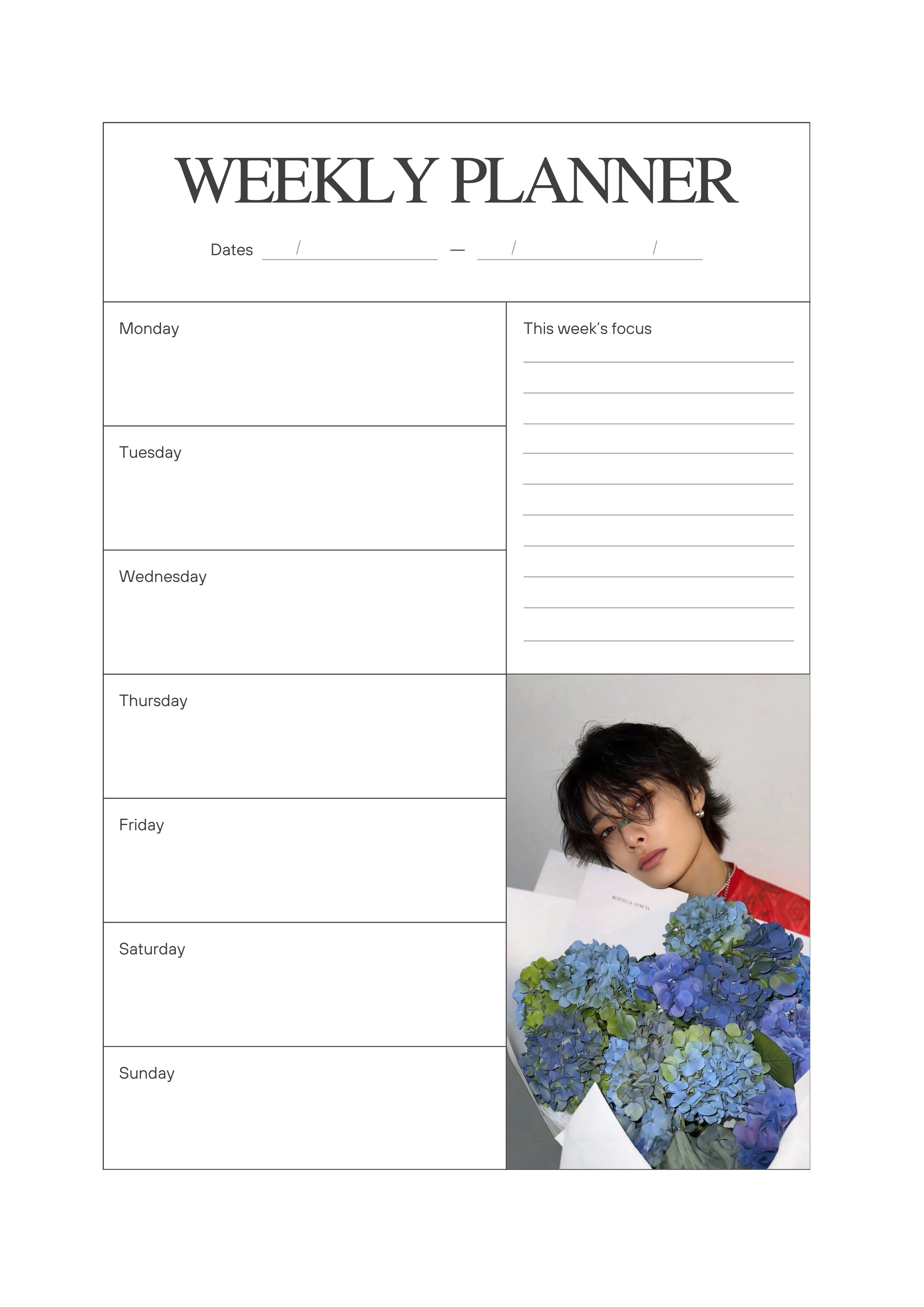 Ot8 6x8 Weekly Planner