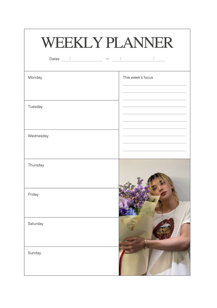 SKZ OT8 6x8 Weekly Planner