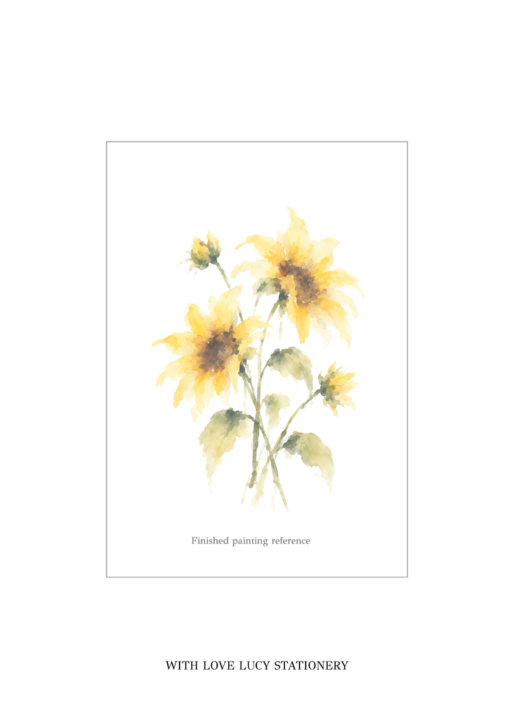 yellow flower water color painted photo