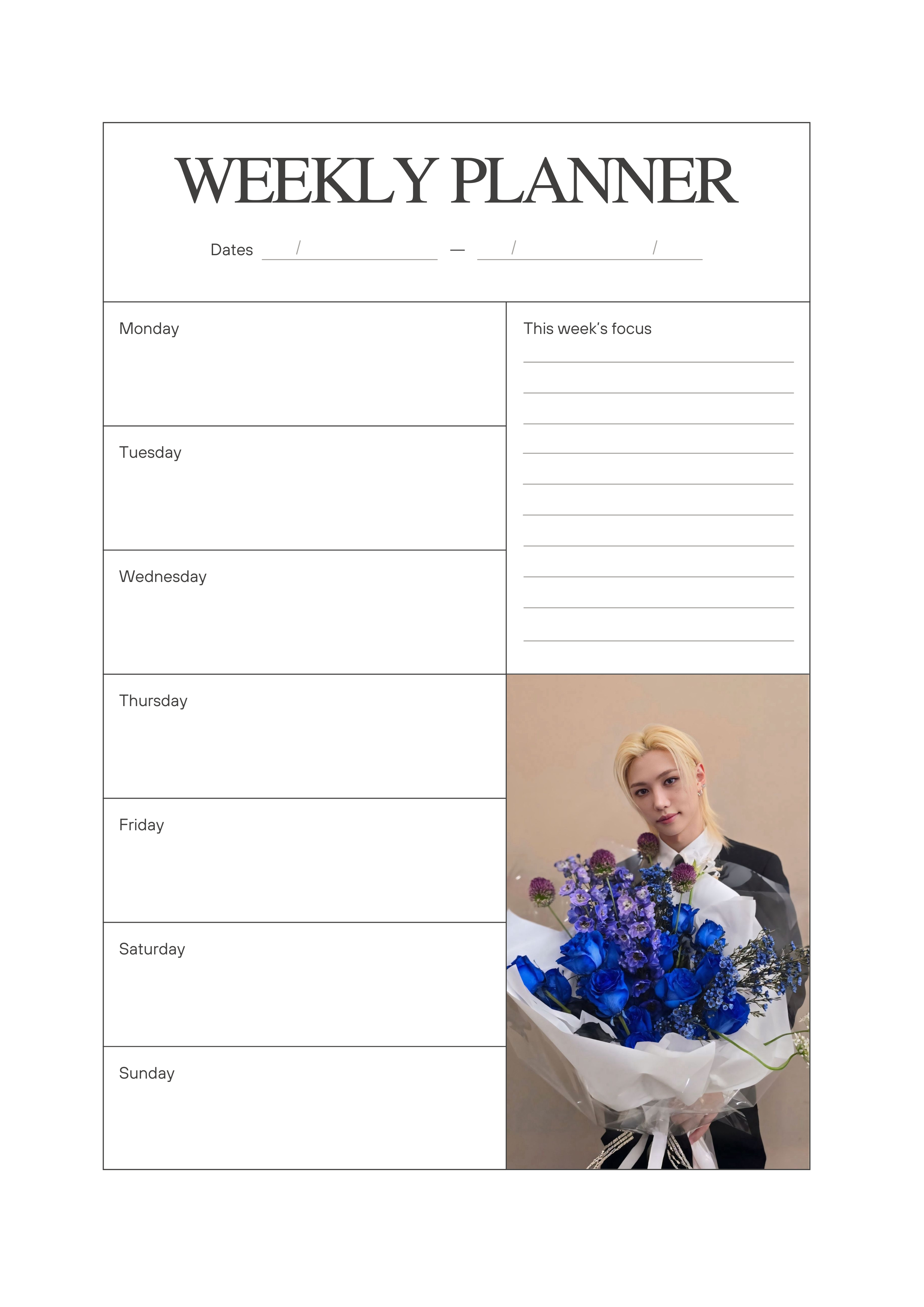 Ot8 6x8 Weekly Planner