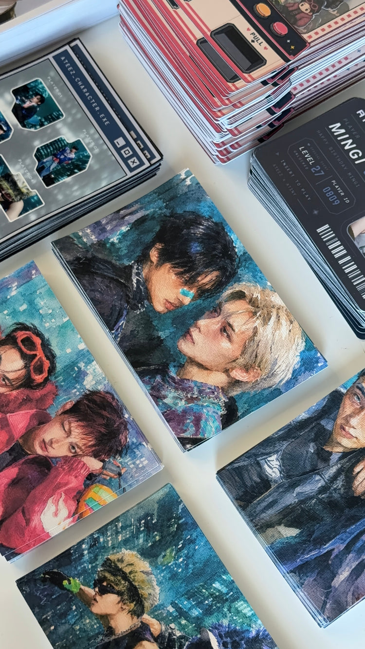 An ATEEZ Mailclub letter with its print and stickers
