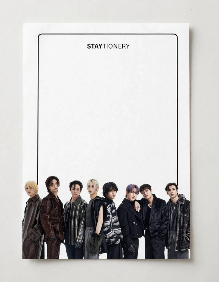 Stray Kids notepad with a lined notes page