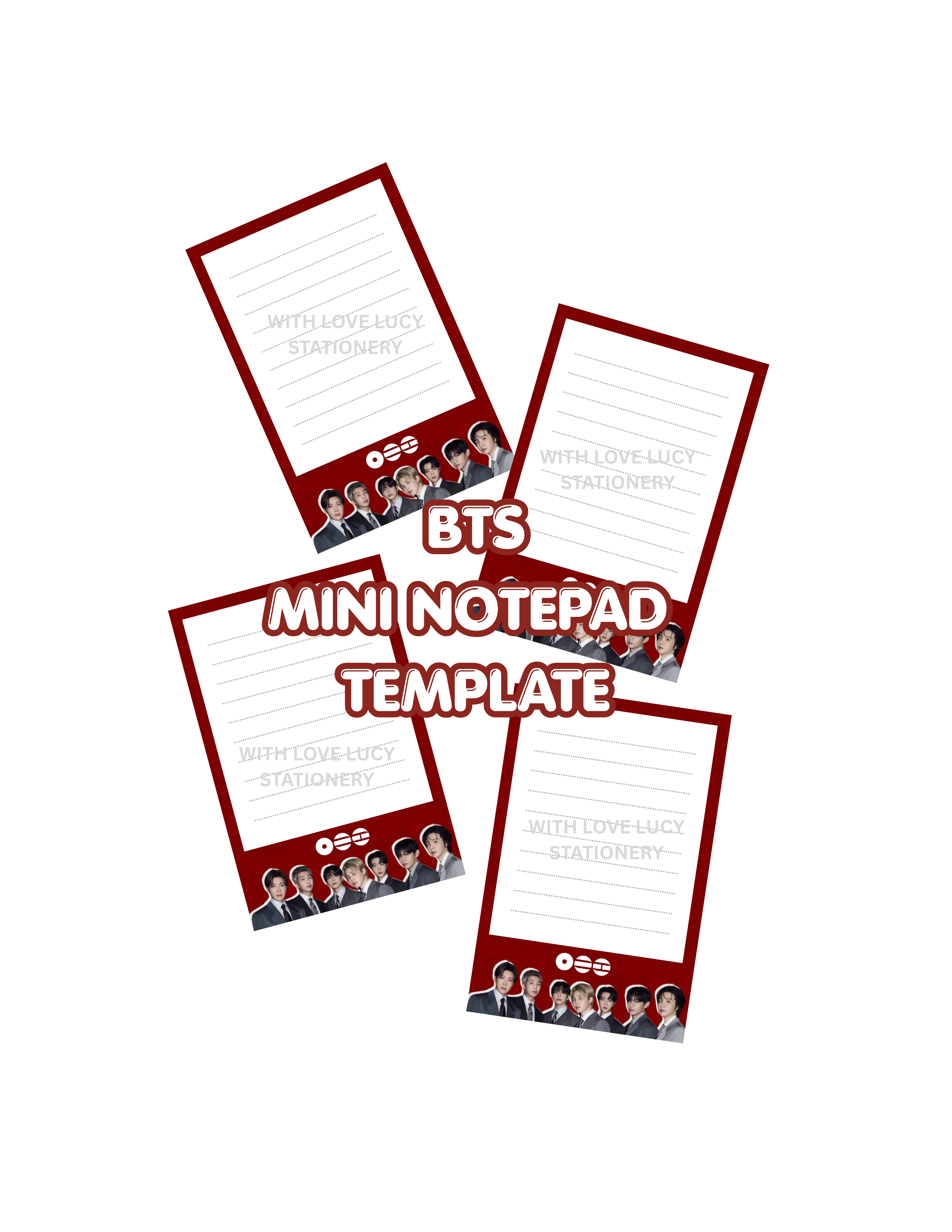 BTS Inspired 1.8x3 Mini Notepad – Digital Download (PDF)