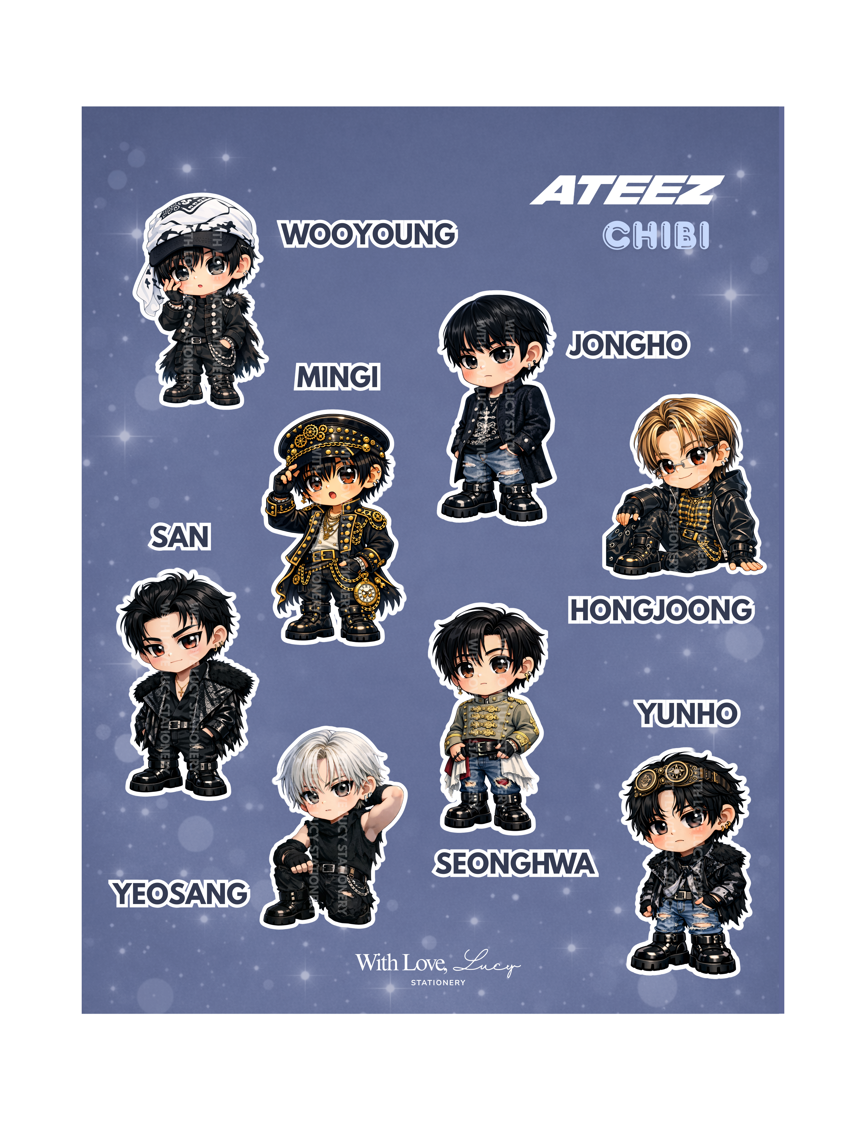 ATZ Golden Hour Part 4 Chibi Sticker Sheet